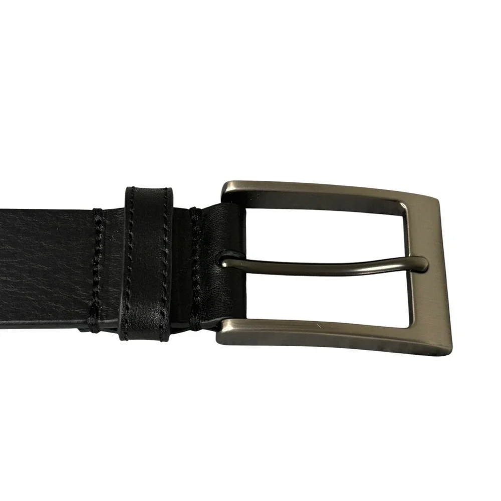Mens Wearhouse Black Italian Leather Belt Size 42‎ Handcrafted USA 12615-001